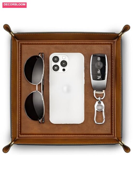 Other - Foldable PU Leather Valet Tray Catchall Organizer Travel